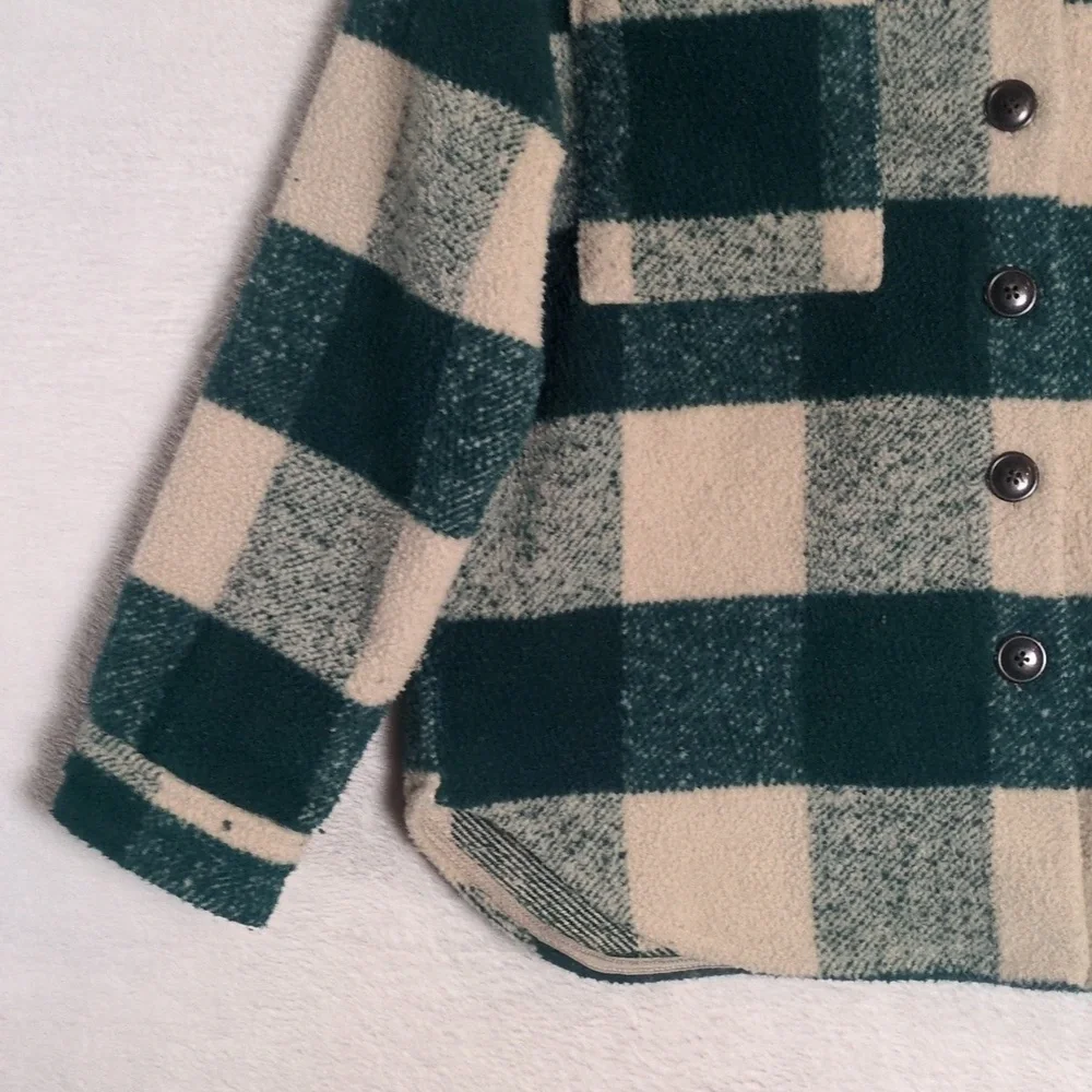 GAP‎ Kids Fleece Plaid Shacket Button Jacket Size XL